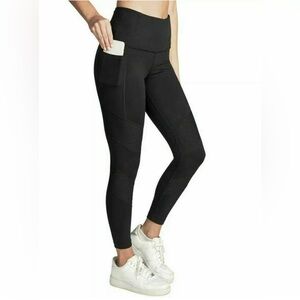 High Waisted Black Active Leggings with Side Pockets size medium